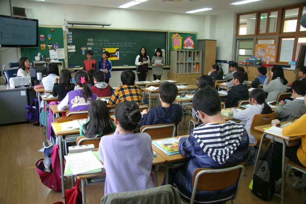 Classroom with students