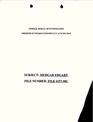 Medgar Evers FBI file cover