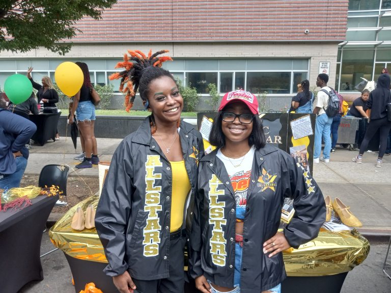 M.E.C. Stars Dance Team members Khayla Lewis and Captain Genesis Marcell