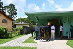The contingent from Medgar Evers College visited the Evers' home in Jackson, Mississippi. (Photo by Maritza Argueta/Office of Communications)
