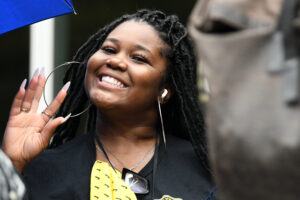Club Fair is a cornerstone of Welcome Week due to the efforts of staffers such as Shaneila Rice, who works in the Student Life office. (Nick Masuda/Office of Communications)