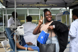 Students were also able to experience what some of our academic programs provide, including the popular nursing station. (Photo by Maritza Argueta/Brooklyn Recovery Corps Intern in the Office of Communications)