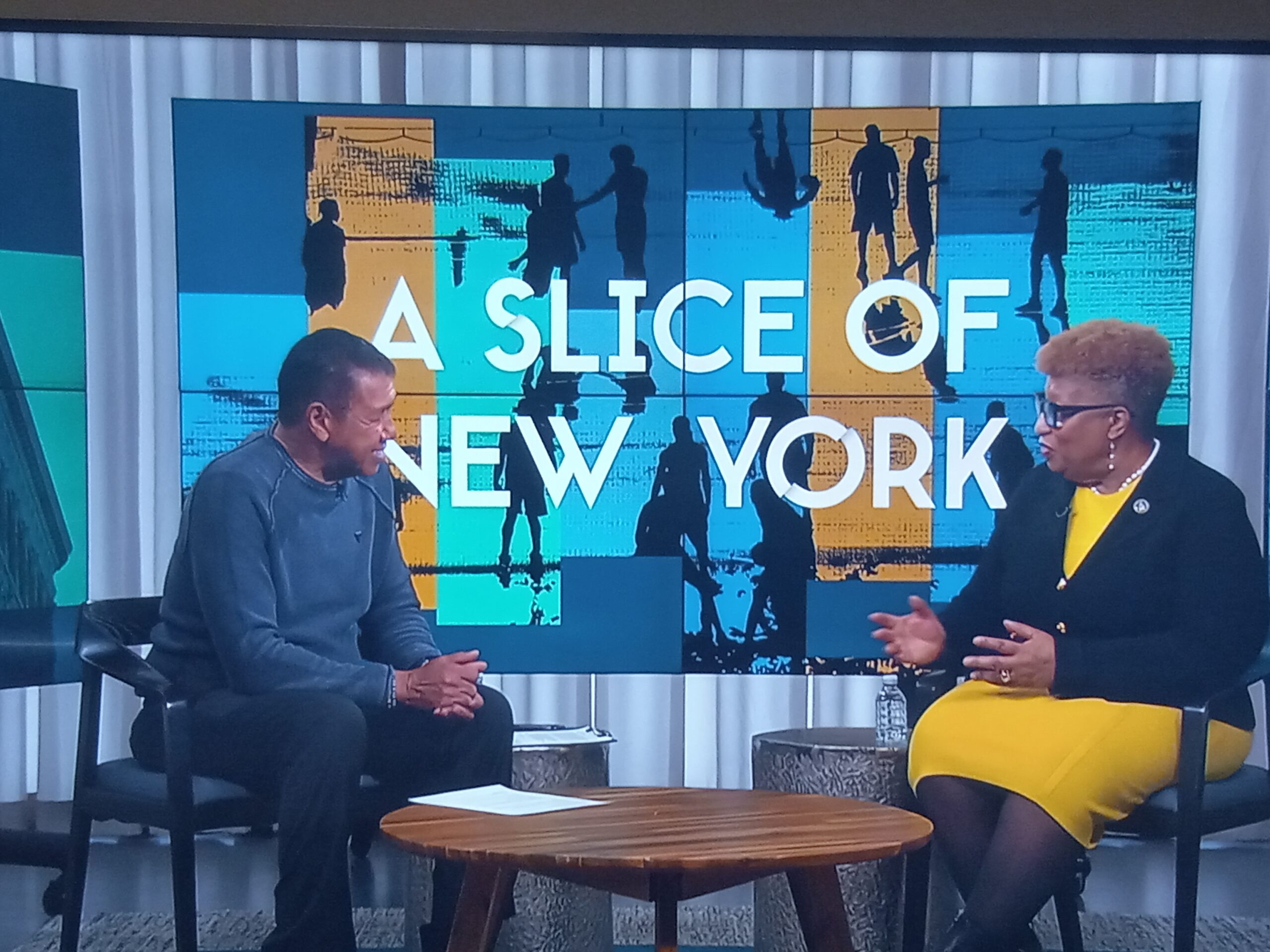 Dr. Patricia Ramsey with A Slice of New York host Mike Gilliam