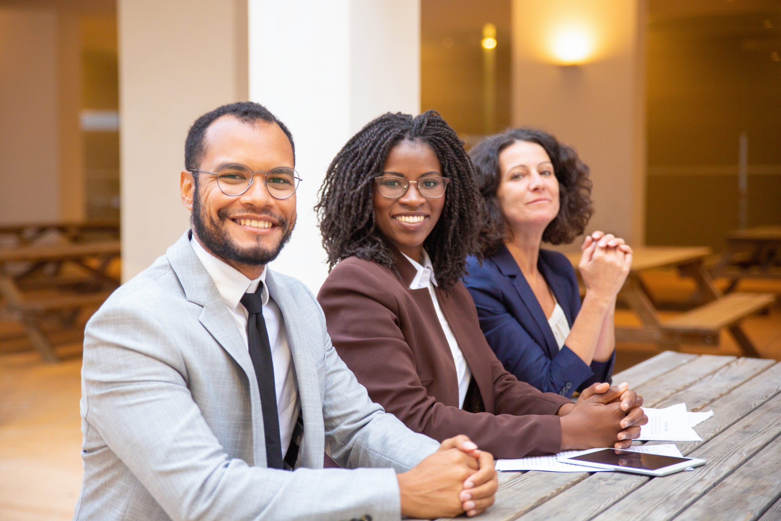happy business team posing