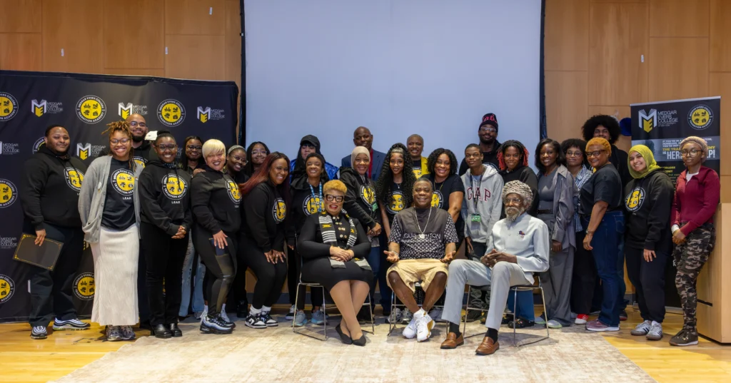 President Ramsey, Tracy Morgan, Richard Greene and L.E.A.P students and staff