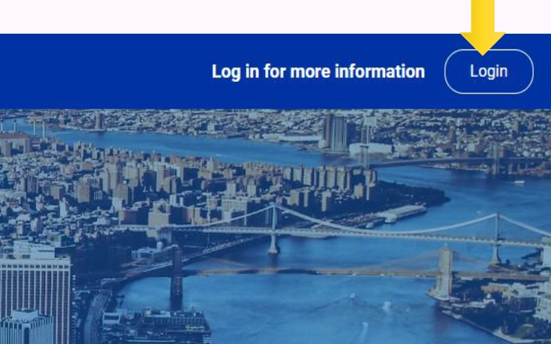 Portal Homepage with Login Button Highlighted